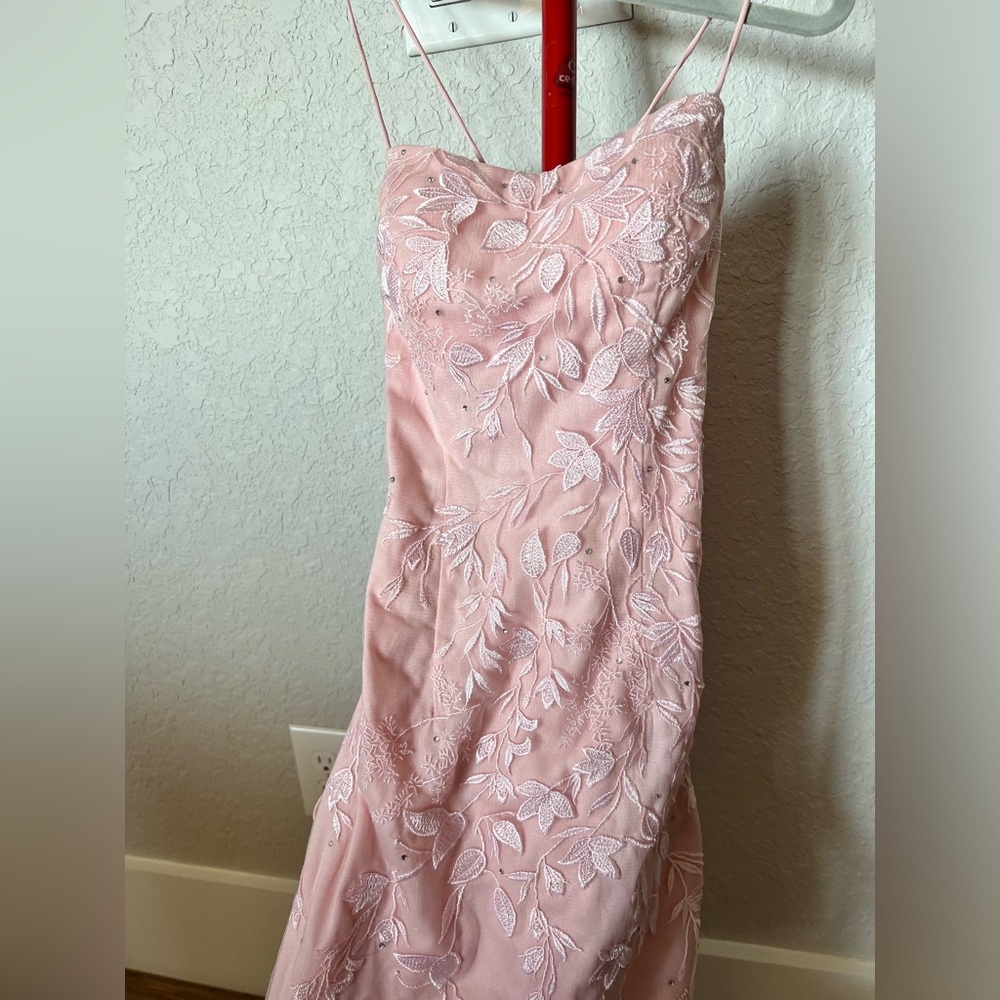 PromGirl Pink Lace Mini Dress Size 2